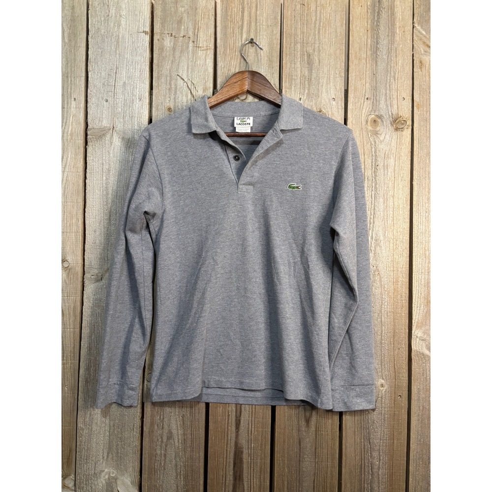Lacoste Kids Grey Long Sleeve Pique Polo Shirt Size 2‎ L1312 Heathered Grey